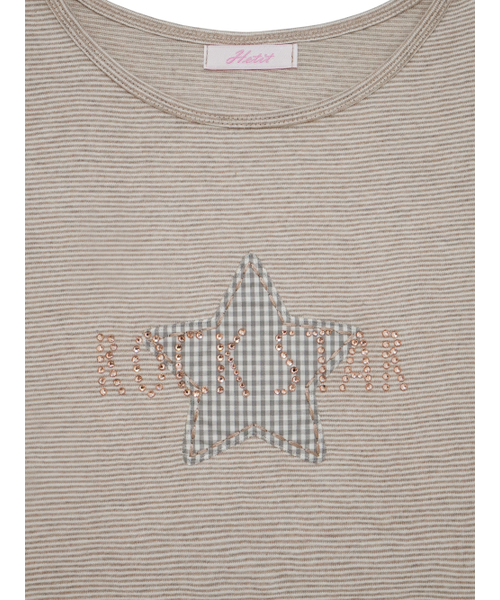 HETIT(ヘティ)の「ロックスターTシャツ(ベージュ)(Tシャツ/カットソー・レディース・その他・FREE)」の5枚目の写真