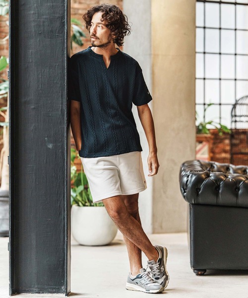 felkod(フィルコッド)の「mp14433-Barcode Embroidery Cardboard Knit Short Pants ショートパンツ(F26S230)(その他パンツ・メンズ・ホワイト/ブラック/グリーン・S/M/L/XL)」の13枚目の写真