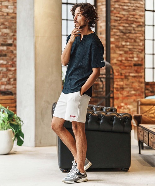 felkod(フィルコッド)の「mp14433-Barcode Embroidery Cardboard Knit Short Pants ショートパンツ(F26S230)(その他パンツ・メンズ・ホワイト/ブラック/グリーン・S/M/L/XL)」の14枚目の写真