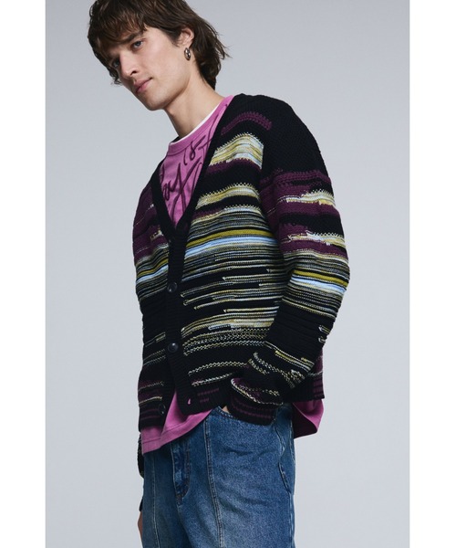 Desigual(デシグアル)の「ボーダー カーディガン セーター / グラデーション(ニット/セーター・メンズ・レッド・M/XL/S/L)」の3枚目の写真