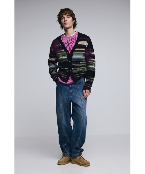 Desigual(デシグアル)の「ボーダー カーディガン セーター / グラデーション(ニット/セーター・メンズ・レッド・M/XL/S/L)」の5枚目の写真
