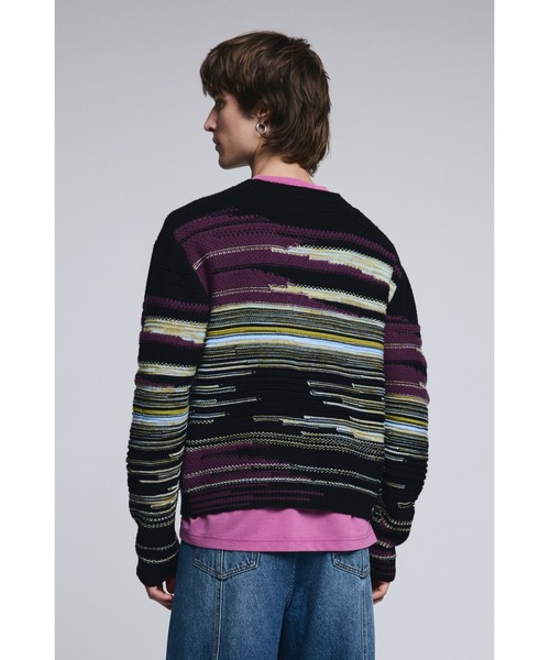 Desigual(デシグアル)の「ボーダー カーディガン セーター / グラデーション(ニット/セーター・メンズ・レッド・M/XL/S/L)」の4枚目の写真