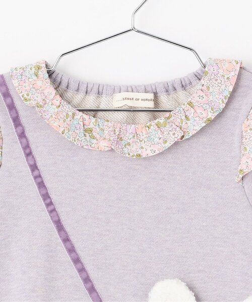 sense of wonder（センスオブワンダー）の「ラメ裏毛ウサギポシェットワンピース（ワンピース・キッズ・ラベンダー/チャコール・90cm/80ｃｍ/110cm/120cm/100cm）」の11枚目の写真