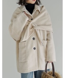 Re:EDIT | [2点セット]ショール付きステンカラーコート(ステンカラーコート)