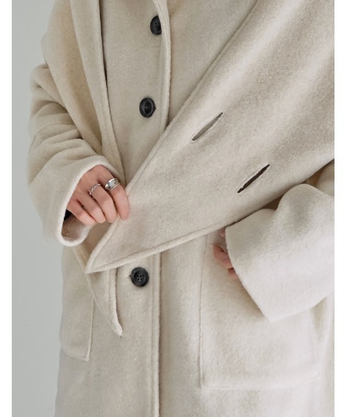 Re:EDIT（リエディ）の「[2点セット]ショール付きステンカラーコート（ステンカラーコート・レディース・ブラウン/チャコール/アイボリー・FREE）」の15枚目の写真