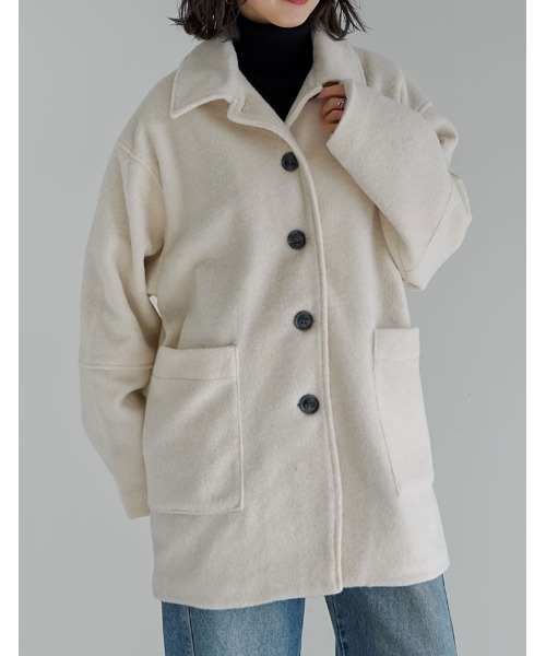 Re:EDIT（リエディ）の「[2点セット]ショール付きステンカラーコート（ステンカラーコート・レディース・ブラウン/チャコール/アイボリー・FREE）」の17枚目の写真