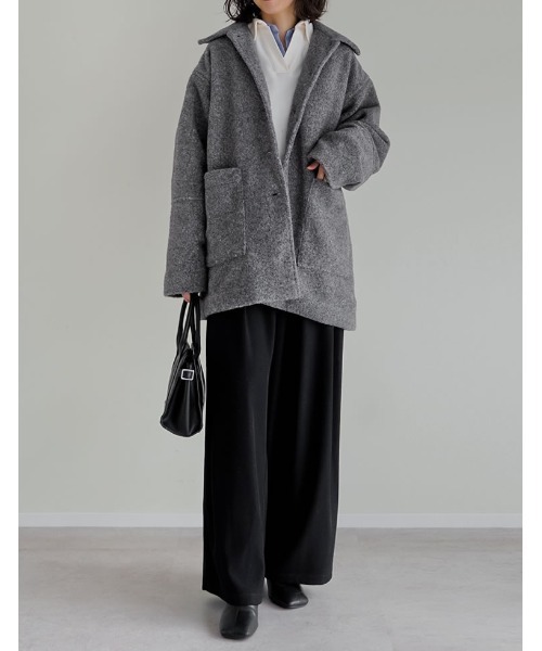 Re:EDIT（リエディ）の「[2点セット]ショール付きステンカラーコート（ステンカラーコート・レディース・ブラウン/チャコール/アイボリー・FREE）」の20枚目の写真