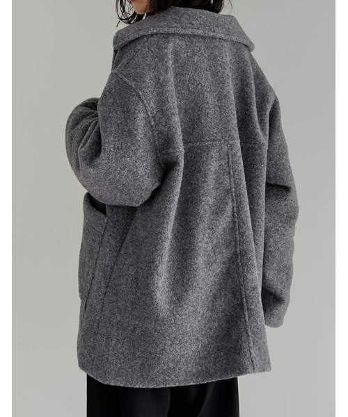 Re:EDIT（リエディ）の「[2点セット]ショール付きステンカラーコート（ステンカラーコート・レディース・ブラウン/チャコール/アイボリー・FREE）」の21枚目の写真