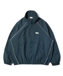 GRAYBLVD（グレイブラバット）の「バスツ パイピング ウィンドブレーカー (ブルーグリーン)（ナイロンジャケット）」