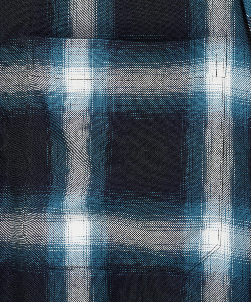 Diamond Layla（ダイアモンドレイラ）の「Tencel Ombre Deep Blue Tartan Check Shirt S161（シャツ/ブラウス・レディース・その他・SMALL/MEDIUM）」の5枚目の写真