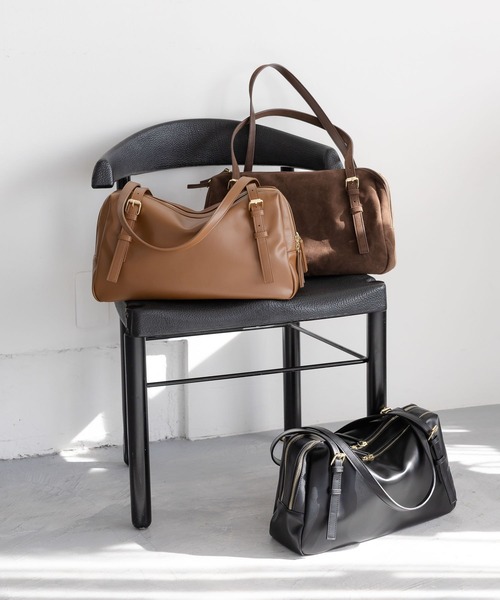 Elura（エルーラ）の「ダブルファスナーボストン/633012（ボストンバッグ・レディース・ブラウン/ブラック/キャメル・FREE）」の4枚目の写真