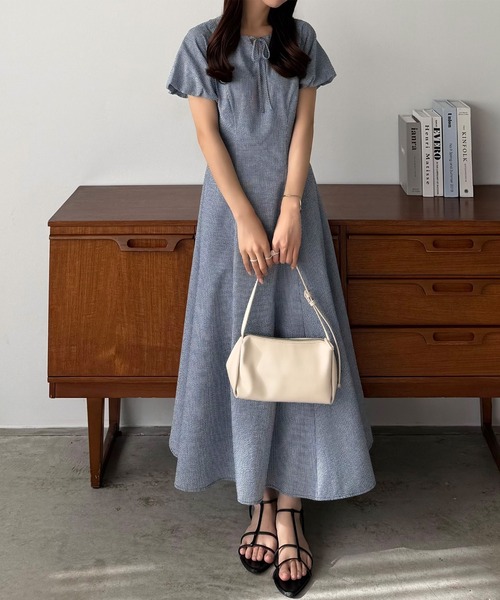 callautia(カラウティア)の「キーネックバルーンスリーブワンピース(ワンピース・レディース・ネイビー/ベージュ/ブラック・SMALL/MEDIUM/LARGE)」の16枚目の写真
