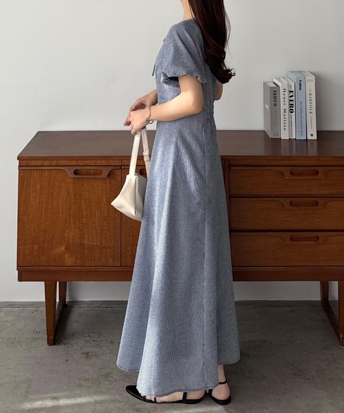 callautia(カラウティア)の「キーネックバルーンスリーブワンピース(ワンピース・レディース・ネイビー/ベージュ/ブラック・SMALL/MEDIUM/LARGE)」の19枚目の写真