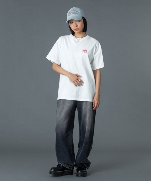 X-girl(エックスガール)の「NOISE LOGO S/S TEE(Tシャツ/カットソー・レディース・ホワイト/ブラック/ブルー・S/M/L/XL)」の20枚目の写真