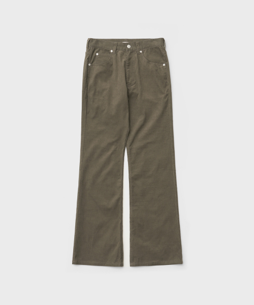 w. Light Corduroy Bootcut Pants (Olive Gray)