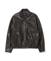 ACEI（アセイ）の「Zip-up jacket dark brown (unisex)（ライダースジャケット）」