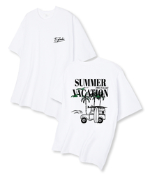 サマーバケーション オーバーサイズ 半袖Tシャツ ホワイト