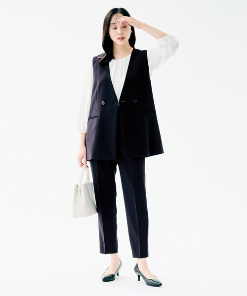 UNTITLED（アンタイトル）の「【洗えるスーツ／ストレッチ性／後ろウエストゴム】テーパードパンツ（その他パンツ・レディース・ネイビー/ブラック/ネイビー系5・00/01/02/03/04/42/44/46/48/50）」の13枚目の写真