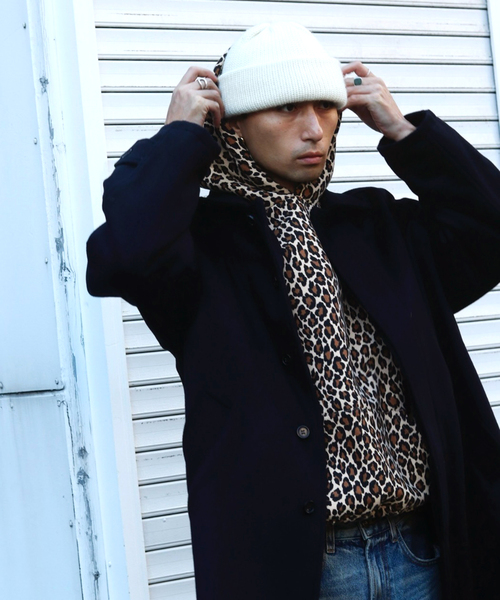 WISM(ウィズム)の「WISM ORIGINAL PRODUCT Balmacaan Coat(ステンカラーコート・メンズ・ネイビー/チャコールグレー・FREE)」の21枚目の写真