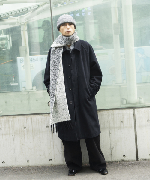 WISM(ウィズム)の「WISM ORIGINAL PRODUCT Balmacaan Coat(ステンカラーコート・メンズ・ネイビー/チャコールグレー・FREE)」の8枚目の写真