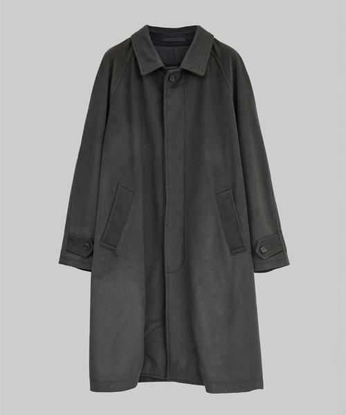 WISM(ウィズム)の「WISM ORIGINAL PRODUCT Balmacaan Coat(ステンカラーコート・メンズ・ネイビー/チャコールグレー・FREE)」の10枚目の写真