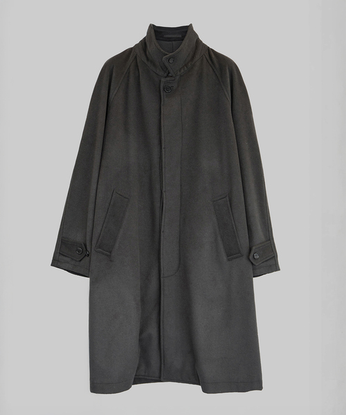 WISM(ウィズム)の「WISM ORIGINAL PRODUCT Balmacaan Coat(ステンカラーコート・メンズ・ネイビー/チャコールグレー・FREE)」の11枚目の写真