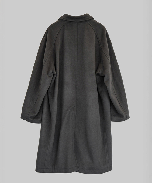 WISM(ウィズム)の「WISM ORIGINAL PRODUCT Balmacaan Coat(ステンカラーコート・メンズ・ネイビー/チャコールグレー・FREE)」の12枚目の写真