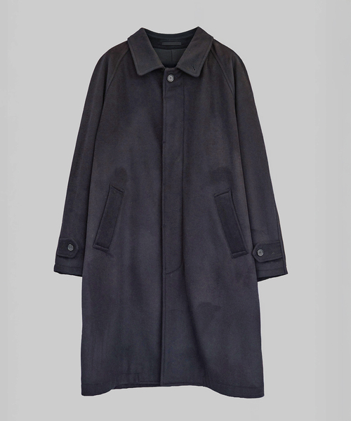 WISM(ウィズム)の「WISM ORIGINAL PRODUCT Balmacaan Coat(ステンカラーコート・メンズ・ネイビー/チャコールグレー・FREE)」の14枚目の写真