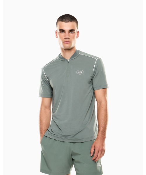 EMPORIO ARMANI EA7(エンポリオアルマーニイーエーセブン)の「<オンライン限定>【エンポリオ アルマーニ EA7】Tennis Pro Tシャツ VENTUS7テクニカルファブリック(Tシャツ/カットソー・メンズ・ホワイト/モスグリーン・MEDIUM/SMALL/X-LARGE/XX-LARGE/LARGE/X-SMALL)」の1枚目の写真