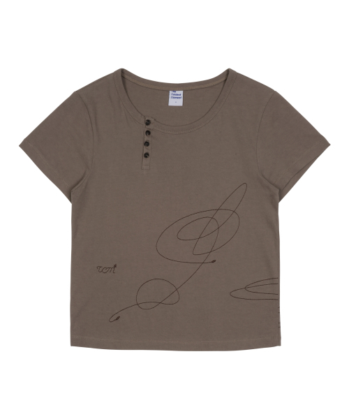 THECOLDESTMOMENT(ザコールデストモーメント)の「(w) TCM stitch side henley neck T (brown)(Tシャツ/カットソー・レディース・その他・ONE SIZE)」の2枚目の写真