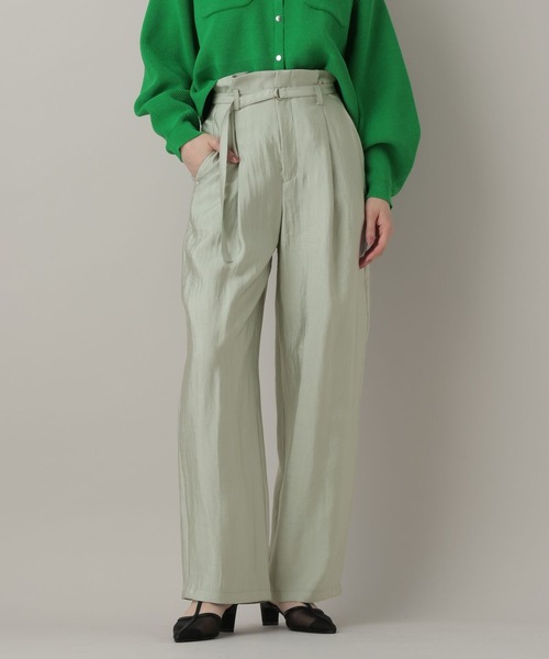 A part by（アパートバイ）の「ベルトツキサテンパンツ（その他パンツ・レディース・アイボリー/ベージュ系その他/グリーン系その他2・SMALL/MEDIUM）」の3枚目の写真