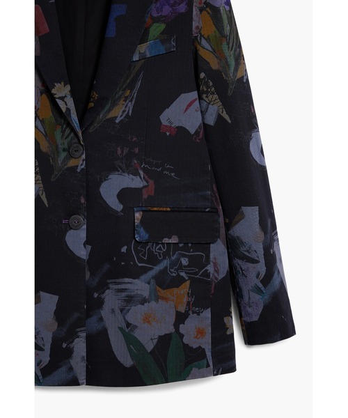 Desigual(デシグアル)の「コラージュプリント ブラックスリムフィットブレザー(テーラードジャケット・レディース・ブラック・S/M/XL/L/XS)」の4枚目の写真