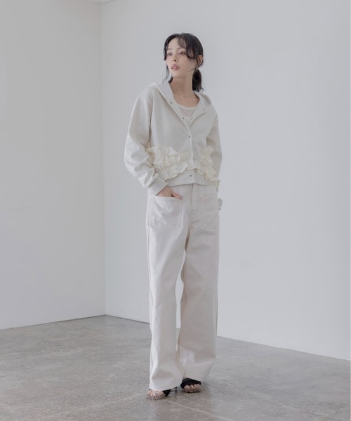 ギャザーフリルヘム フーディパーカー（パーカー）｜Eimee Law