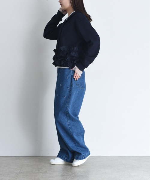 Eimee Law（エイミーロウ）の「ギャザーフリルヘム フーディパーカー（パーカー・レディース・ダークネイビー/ライトグレー/オートミール・FREE）」の22枚目の写真