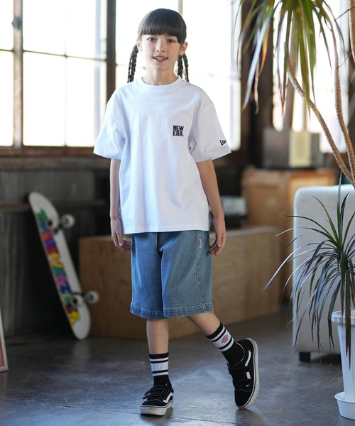 NEW ERA(ニューエラ)の「NEW ERA/ニューエラ キッズ 半袖 バッグプリント YTH SS CT TEEARE LOGO ムラサキスポーツ限定(Tシャツ/カットソー・キッズ・ブラック/ホワイト・150cm/160cm/140cm/130cm)」の8枚目の写真