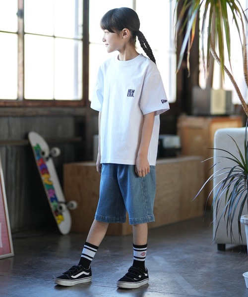 NEW ERA(ニューエラ)の「NEW ERA/ニューエラ キッズ 半袖 バッグプリント YTH SS CT TEEARE LOGO ムラサキスポーツ限定(Tシャツ/カットソー・キッズ・ブラック/ホワイト・150cm/160cm/140cm/130cm)」の11枚目の写真