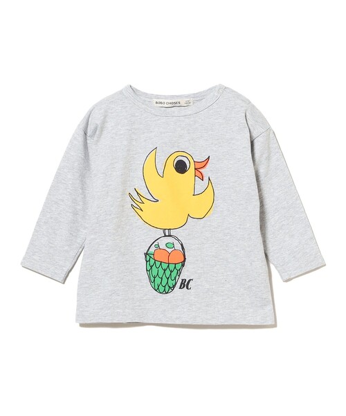 BOBO CHOSES（ボボショーズ）の「BOBO CHOSES / ベビー Fly Orange 長袖 Tシャツ 2026SS（6ヵ月～2才）（Tシャツ/カットソー・キッズ・ブラック系その他2・3M/12M/2Y）」の2枚目の写真