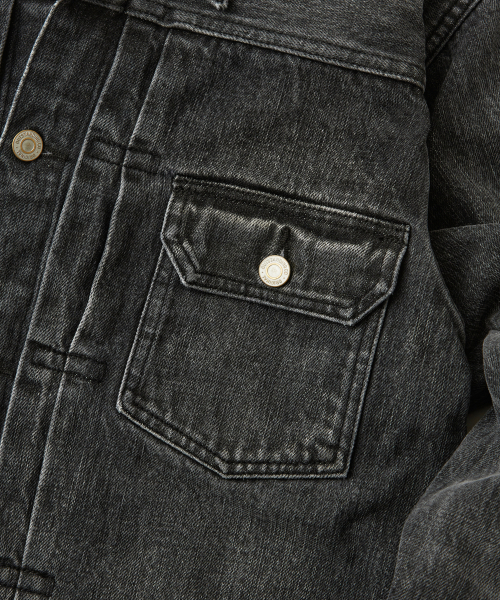 SELVEDGE DENIM 1ST JACKET_WASHED BLACK（デニムジャケット