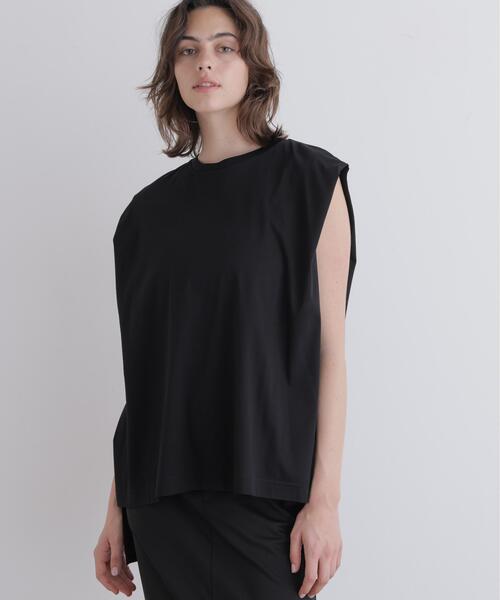 LE PHIL(ルフィル)の「◆シルキースムースノースリーブT(Tシャツ/カットソー・レディース・ホワイト/ネイビー/グレー系その他/ブラック・F)」の6枚目の写真