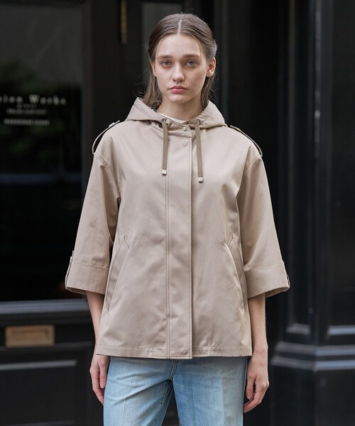 DRESSTERIOR（ドレステリア）の「【ウォッシャブル/撥水素材】Ａライン ショートモッズコート（ブルゾン・レディース・ベージュ/ネイビー・34/36/38）」の20枚目の写真