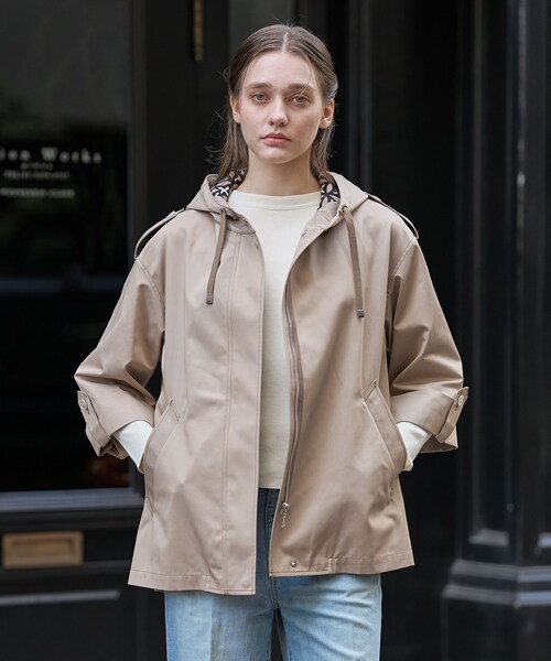 DRESSTERIOR（ドレステリア）の「【ウォッシャブル/撥水素材】Ａライン ショートモッズコート（ブルゾン・レディース・ベージュ/ネイビー・34/36/38）」の18枚目の写真