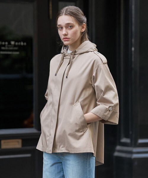 DRESSTERIOR（ドレステリア）の「【ウォッシャブル/撥水素材】Ａライン ショートモッズコート（ブルゾン・レディース・ベージュ/ネイビー・34/36/38）」の19枚目の写真