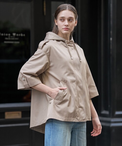 DRESSTERIOR（ドレステリア）の「【ウォッシャブル/撥水素材】Ａライン ショートモッズコート（ブルゾン・レディース・ベージュ/ネイビー・34/36/38）」の8枚目の写真