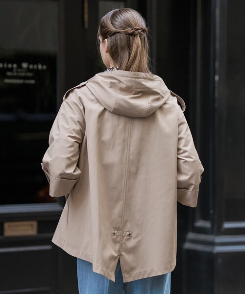 DRESSTERIOR（ドレステリア）の「【ウォッシャブル/撥水素材】Ａライン ショートモッズコート（ブルゾン・レディース・ベージュ/ネイビー・34/36/38）」の10枚目の写真