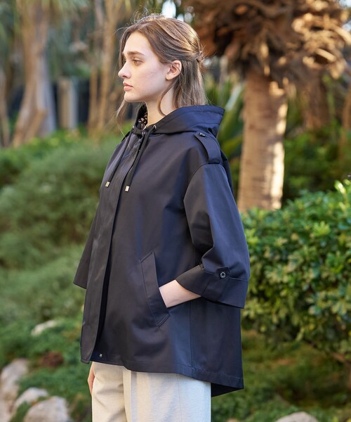 DRESSTERIOR（ドレステリア）の「【ウォッシャブル/撥水素材】Ａライン ショートモッズコート（ブルゾン・レディース・ベージュ/ネイビー・34/36/38）」の5枚目の写真