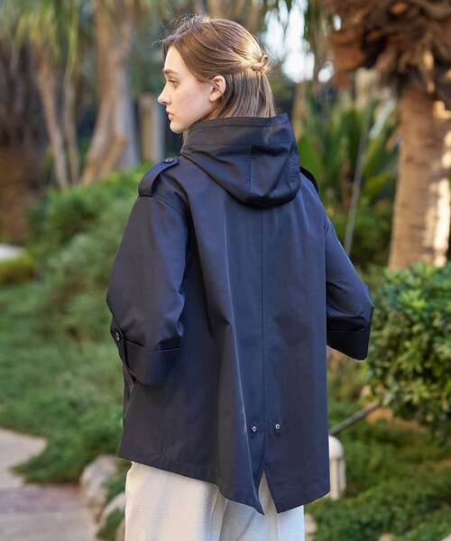 DRESSTERIOR（ドレステリア）の「【ウォッシャブル/撥水素材】Ａライン ショートモッズコート（ブルゾン・レディース・ベージュ/ネイビー・34/36/38）」の6枚目の写真