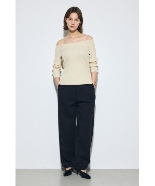 AZUL by moussy（アズールバイマウジー）の「ダンボールカーブワイドパンツ（スウェットパンツ・レディース・オフホワイト/ブラック/杢グレー・SMALL/MEDIUM）」の9枚目の写真