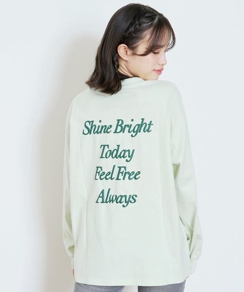 LOVETOXIC（ラブトキシック）の「【GOODPRICE】【綿100%】バックロゴカラー長袖T（Tシャツ/カットソー・キッズ・チャコール/イエロー/ライトグリーン/ピンク/サックスブルー/アイボリー・M:150cm/130cm/L:160cm/S:140cm）」の4枚目の写真