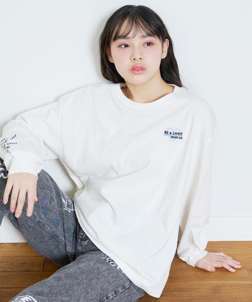 LOVETOXIC（ラブトキシック）の「【GOODPRICE】【綿100%】バックロゴカラー長袖T（Tシャツ/カットソー・キッズ・チャコール/イエロー/ライトグリーン/ピンク/サックスブルー/アイボリー・M:150cm/130cm/L:160cm/S:140cm）」の7枚目の写真