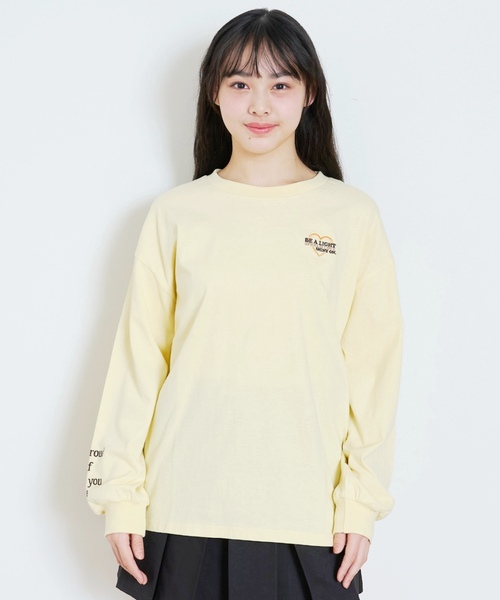 LOVETOXIC（ラブトキシック）の「【GOODPRICE】【綿100%】バックロゴカラー長袖T（Tシャツ/カットソー・キッズ・チャコール/イエロー/ライトグリーン/ピンク/サックスブルー/アイボリー・M:150cm/130cm/L:160cm/S:140cm）」の13枚目の写真
